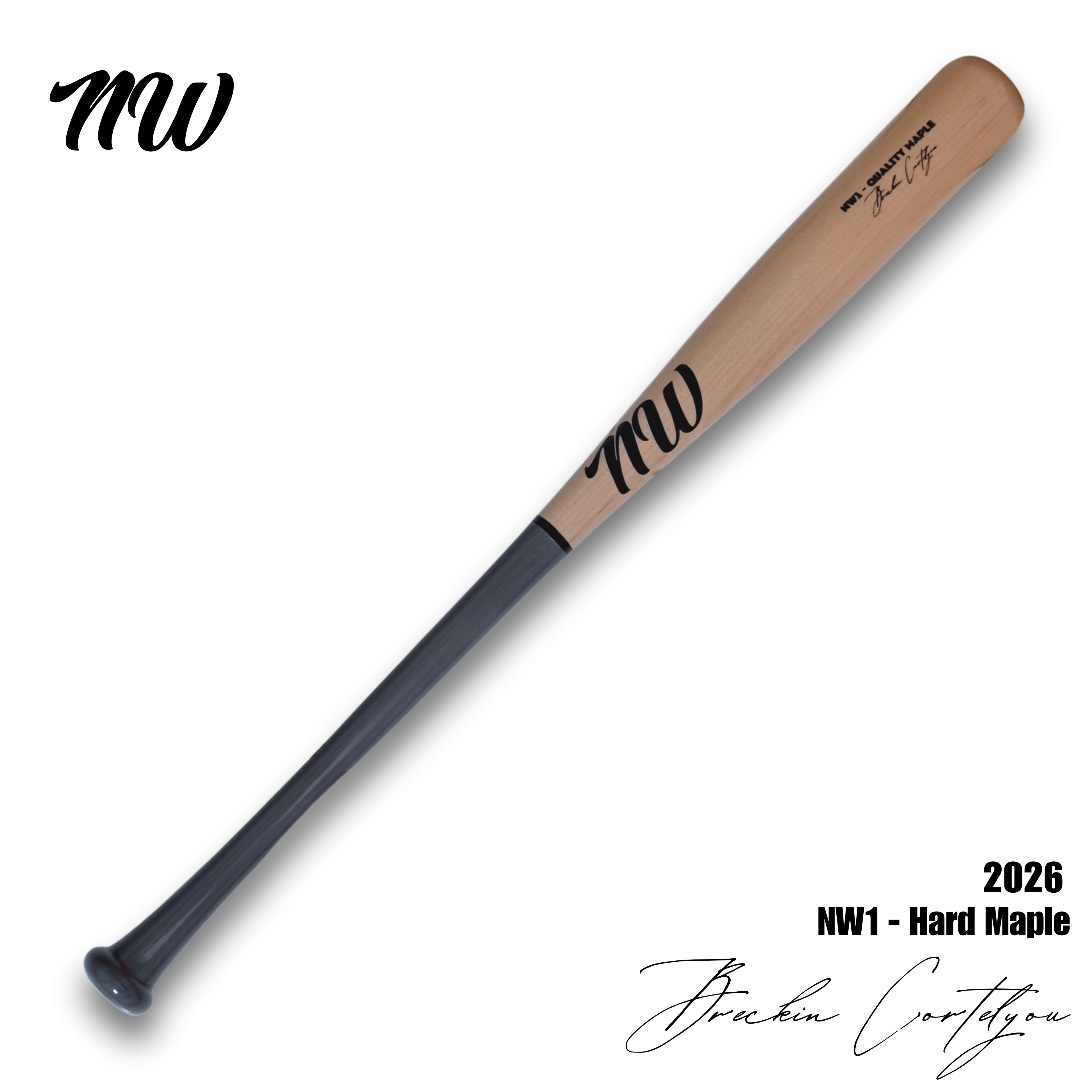 NW1 BASEBALL BAT - Wood/Black 50/50