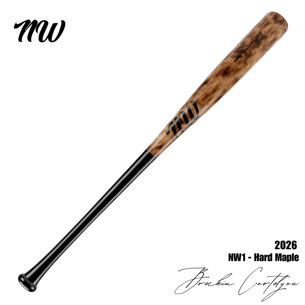 NW1 BASEBALL BAT - Smokey Black W/ Black Logo 50/50