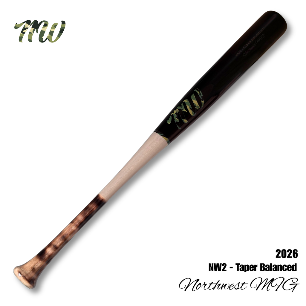 NW1 BASEBALL BAT - Burned Grip / Black W/ Camouflage Logo