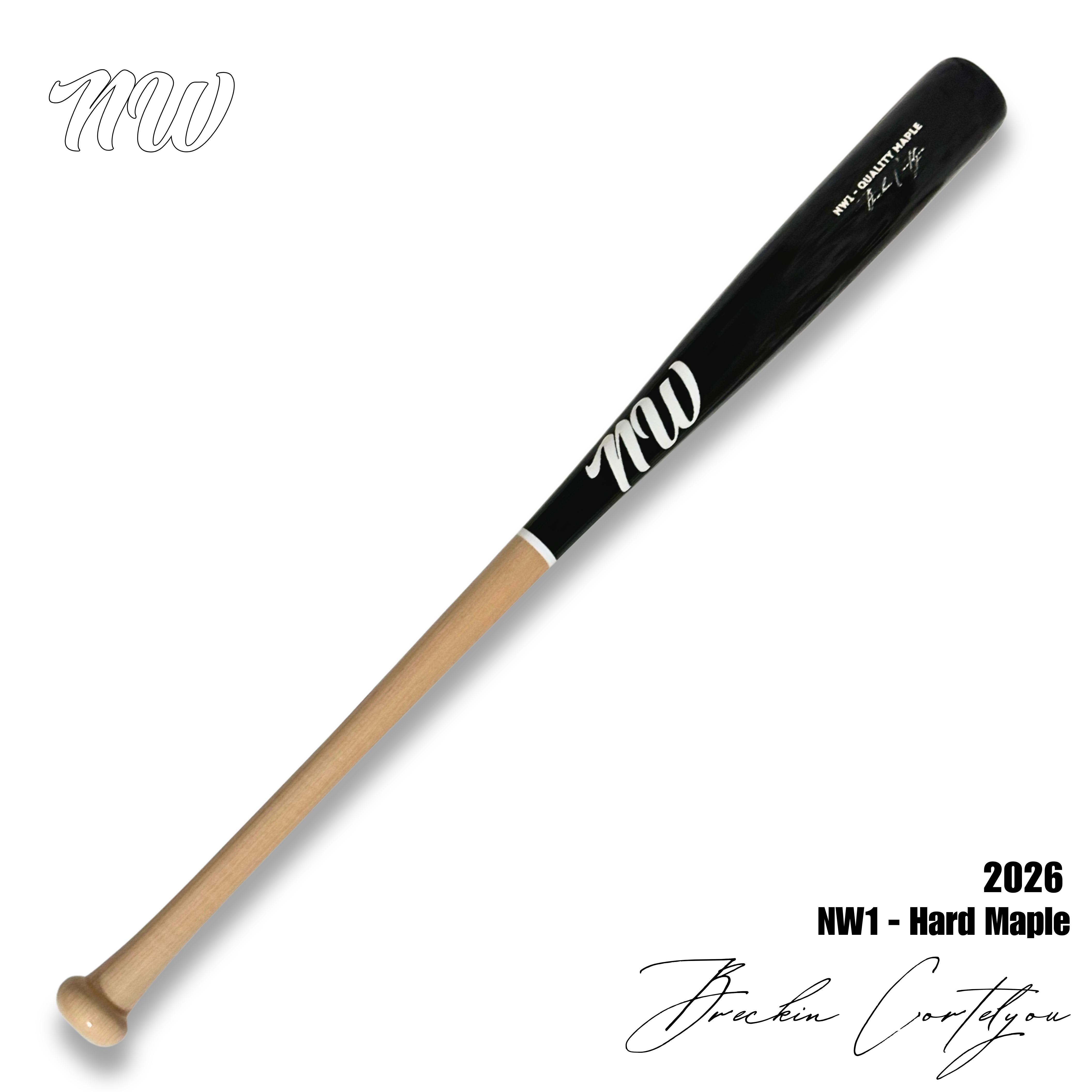 NW1 Baseball Bat - Black/Wood 50/50